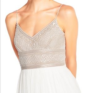 Adrianna Papell Sleeveless Beaded Tulle Gown